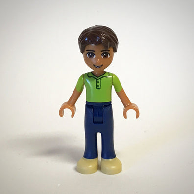 LEGO Minifigure-Robert, Dark Blue Trousers, Bright Green Polo Shirt-Friends-FRND069-Creative Brick Builders